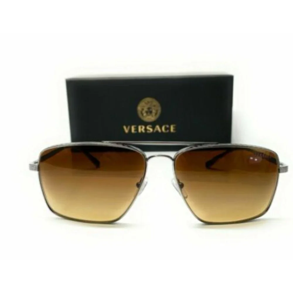 Versace Men's Gunmetal Brown Sunglasses!